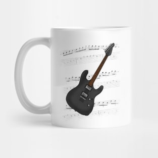 Guitar Tab Electric Guitarist Music Notation Musician (Black) Mug